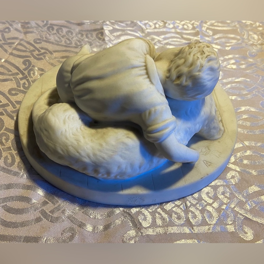 Adèle Rudenschöld Gustavsberg Sweden Porcelain Sculpture Boy & Dog - Picture 2 of 8